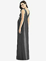 Rear View Thumbnail - Pewter Sleeveless Satin Twill Maternity Dress