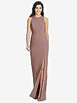 Front View Thumbnail - Sienna Diamond Cutout Back Trumpet Gown with Front Slit