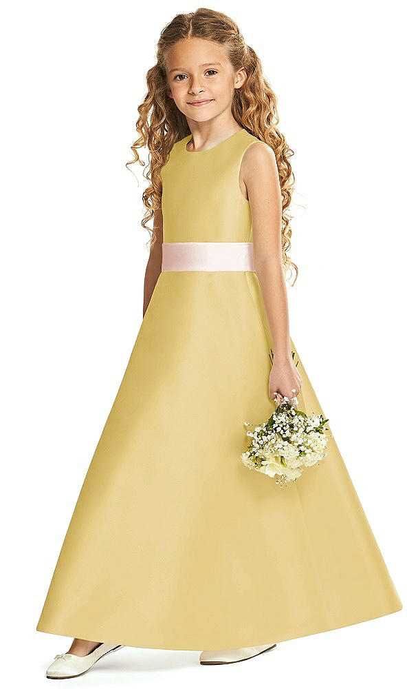 Front View - Maize & Blush Flower Girl Dress FL4062