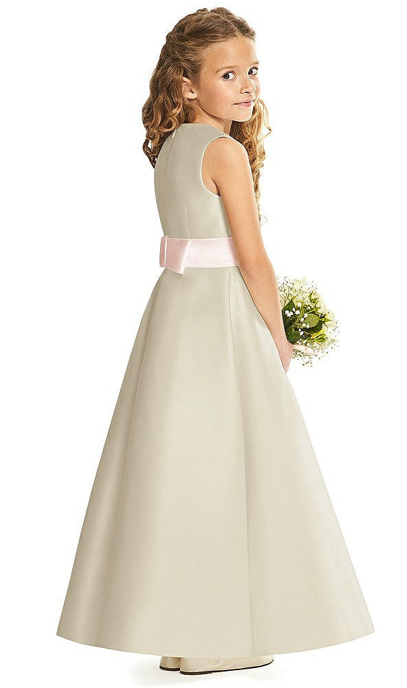 Back View - Champagne & Blush Flower Girl Dress FL4062