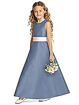 Front View Thumbnail - Larkspur Blue & Blush Flower Girl Dress FL4062