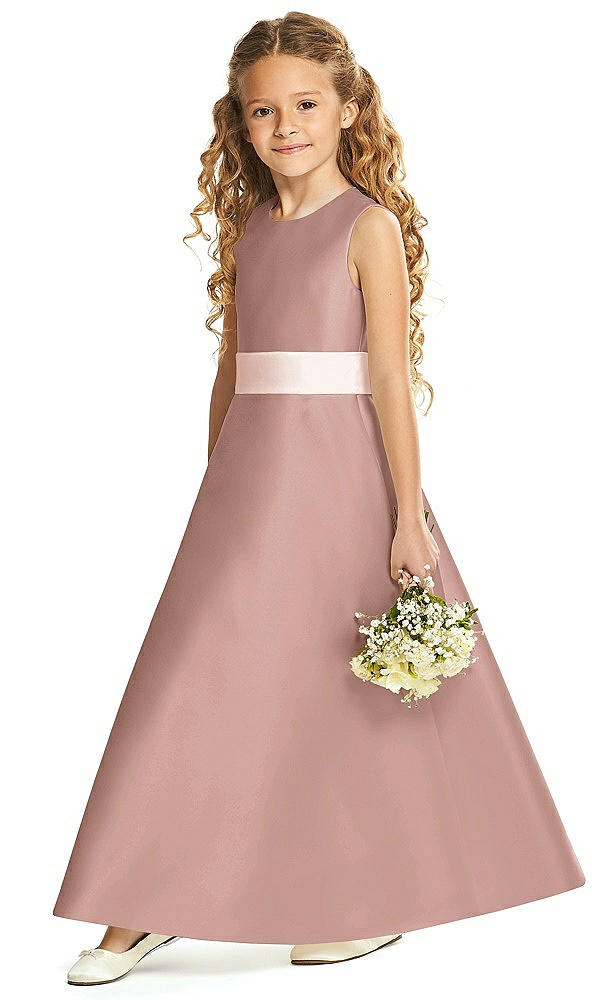 Front View - Neu Nude & Blush Flower Girl Dress FL4062