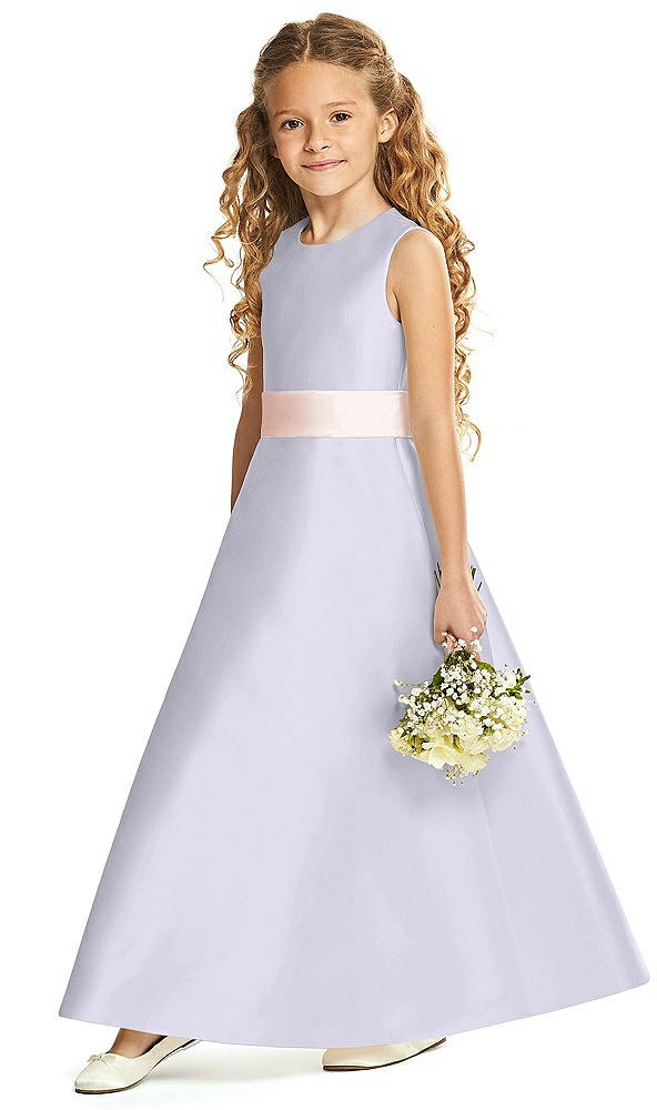 Front View - Silver Dove & Blush Flower Girl Dress FL4062