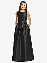 Front View Thumbnail - Black Alfred Sung Junior Bridesmaid Style JR544