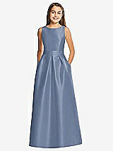 Front View Thumbnail - Larkspur Blue Alfred Sung Junior Bridesmaid Style JR544