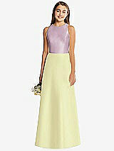 Rear View Thumbnail - Butter Yellow & Suede Rose Alfred Sung Junior Bridesmaid Style JR545