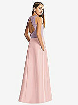 Front View Thumbnail - Rose - PANTONE Rose Quartz & Suede Rose Alfred Sung Junior Bridesmaid Style JR545