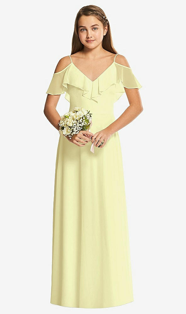 Front View - Butter Yellow Dessy Collection Junior Bridesmaid Dress JR548