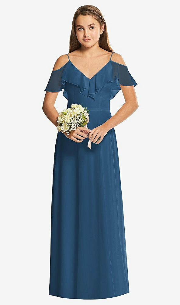 Front View - Dusk Blue Dessy Collection Junior Bridesmaid Dress JR548