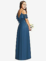 Rear View Thumbnail - Dusk Blue Dessy Collection Junior Bridesmaid Dress JR548