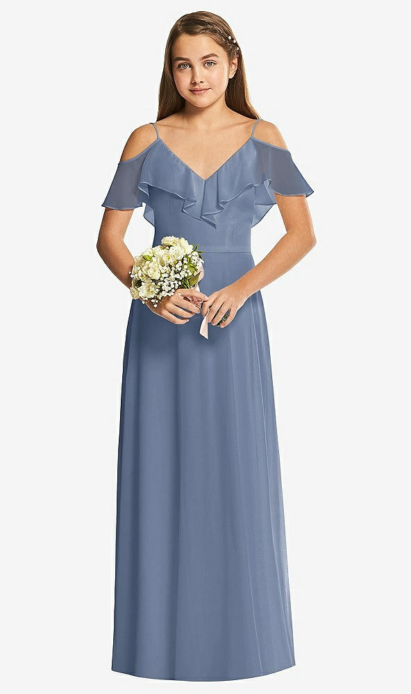 Front View - Larkspur Blue Dessy Collection Junior Bridesmaid Dress JR548