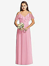 Front View Thumbnail - Peony Pink Dessy Collection Junior Bridesmaid Dress JR548