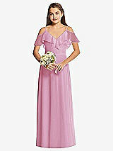 Front View Thumbnail - Powder Pink Dessy Collection Junior Bridesmaid Dress JR548