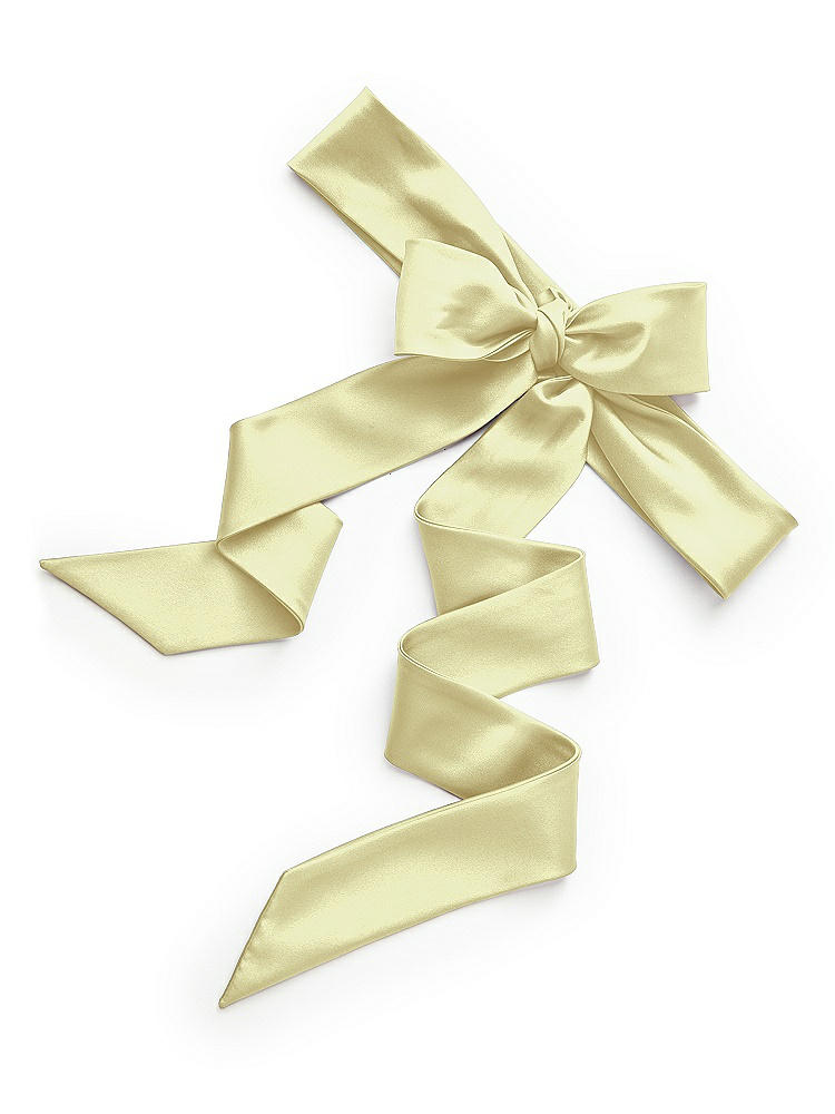 Back View - Butter Yellow Satin Twill Flower Girl Sash