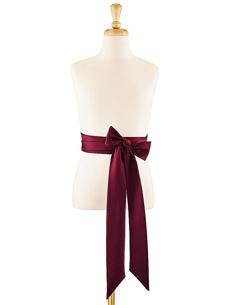 Front View - Cabernet Satin Twill Flower Girl Sash