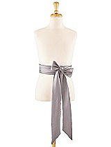 Front View Thumbnail - Cashmere Gray Satin Twill Flower Girl Sash