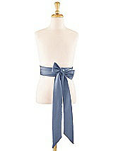 Front View Thumbnail - Larkspur Blue Satin Twill Flower Girl Sash