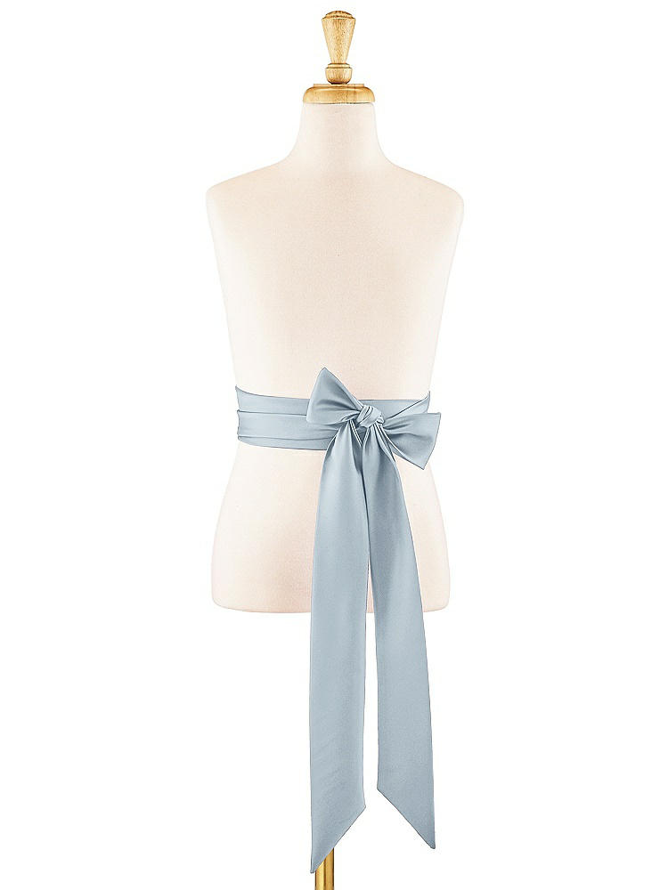 Front View - Mist Satin Twill Flower Girl Sash