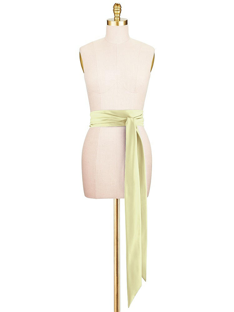 Front View - Butter Yellow Satin Twill Wedding Sash