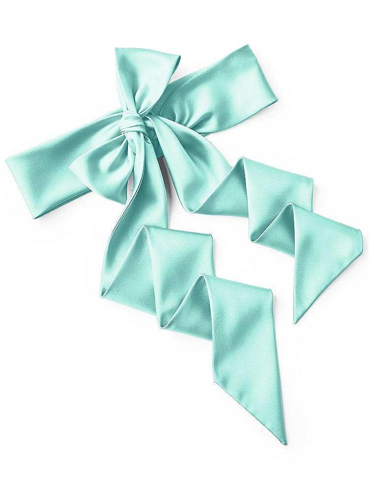 Back View - Coastal Satin Twill Wedding Sash