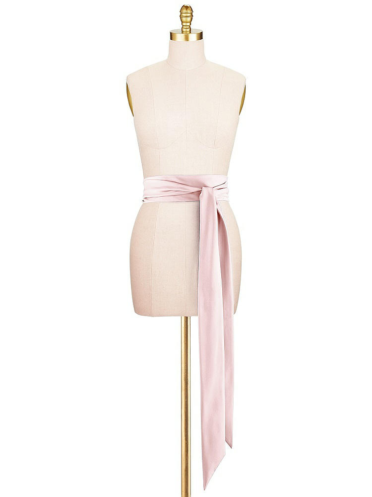 Front View - Ballet Pink Satin Twill Wedding Sash