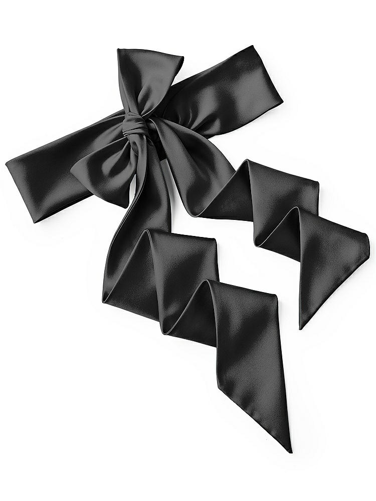 Back View - Black Satin Twill Wedding Sash