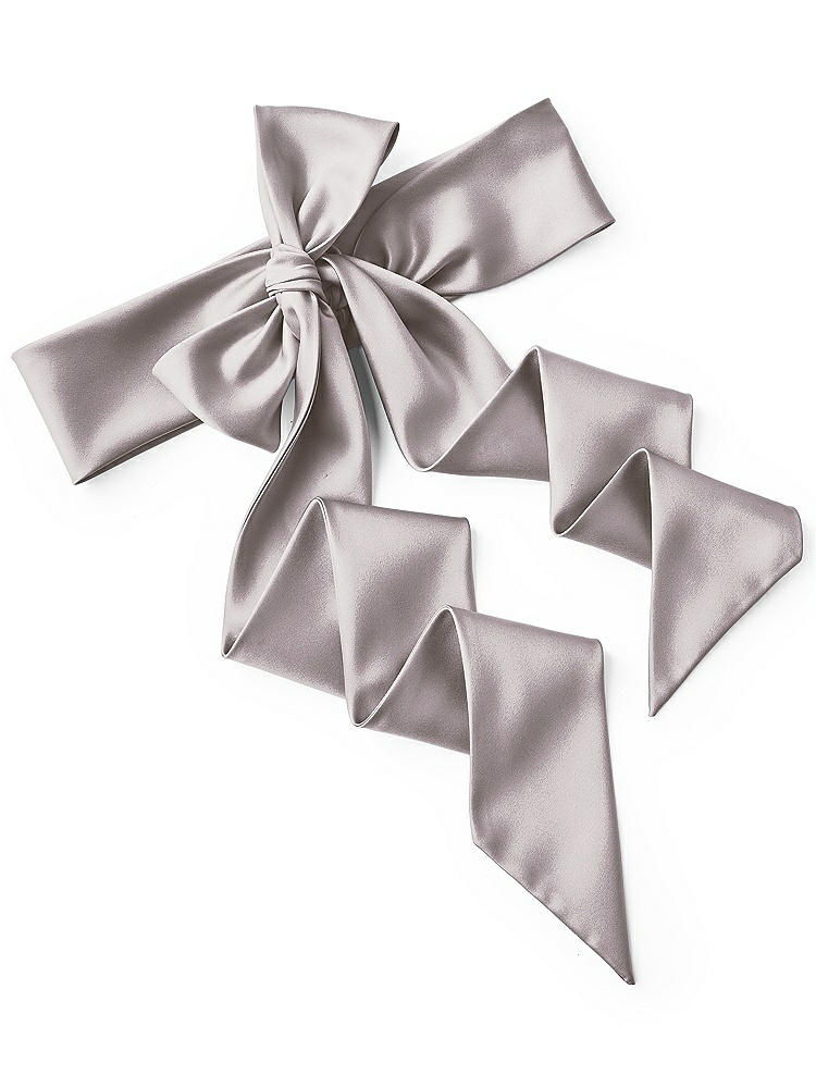 Back View - Cashmere Gray Satin Twill Wedding Sash