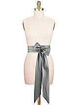 Alt View 1 Thumbnail - Gunmetal Satin Twill Wedding Sash