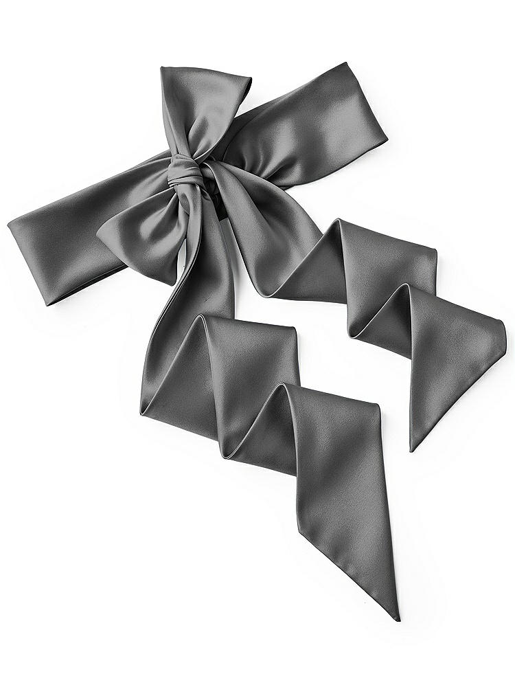 Back View - Gunmetal Satin Twill Wedding Sash