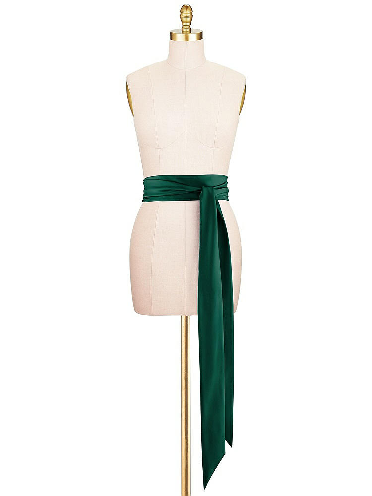 Front View - Hunter Green Satin Twill Wedding Sash