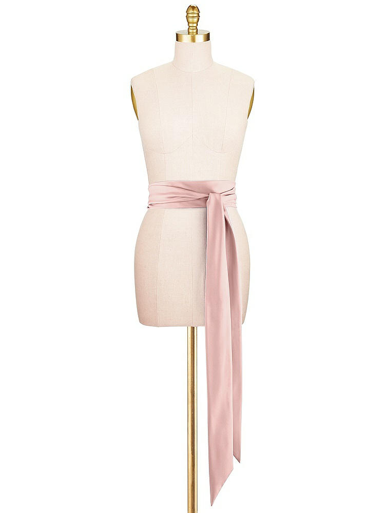 Front View - Rose - PANTONE Rose Quartz Satin Twill Wedding Sash