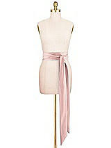 Front View Thumbnail - Rose - PANTONE Rose Quartz Satin Twill Wedding Sash