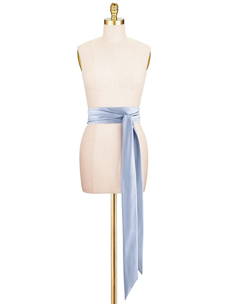 Front View - Sky Blue Satin Twill Wedding Sash