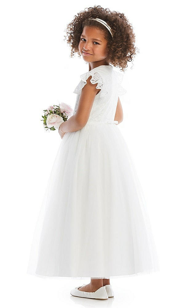 Back View - Ivory Flower Girl Dress FL4064