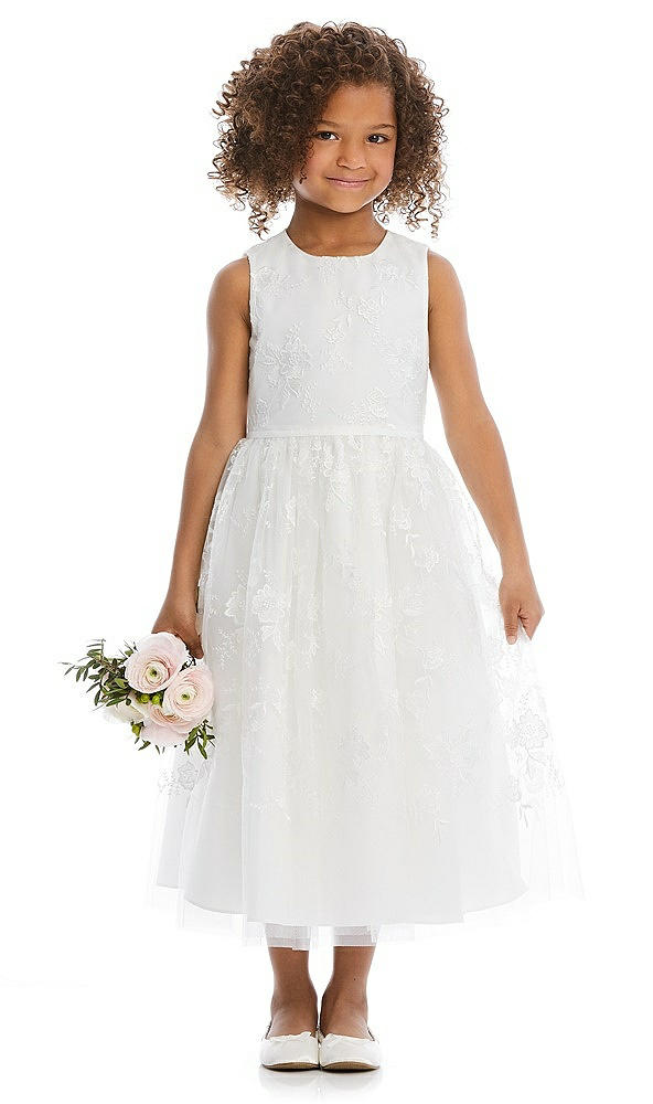 Front View - Ivory Flower Girl Dress FL4065