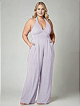 Alt View 1 Thumbnail - Moondance V-Neck Backless Pleated Front Jumpsuit