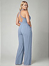 Alt View 2 Thumbnail - Cloudy V-Neck Backless Pleated Front Jumpsuit