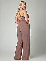 Alt View 2 Thumbnail - Sienna V-Neck Backless Pleated Front Jumpsuit