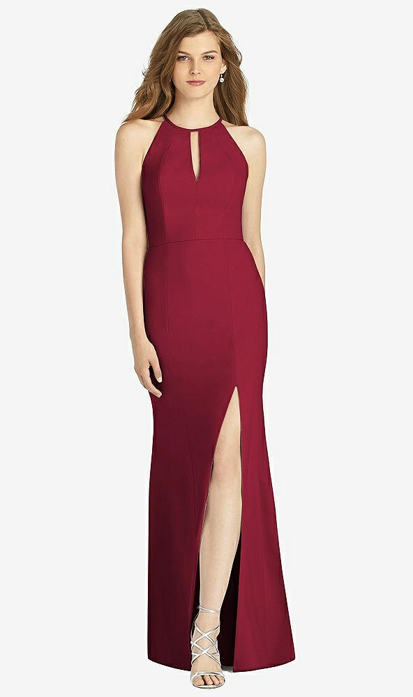 Front View - Burgundy Bella Bridesmaid Dress BB122