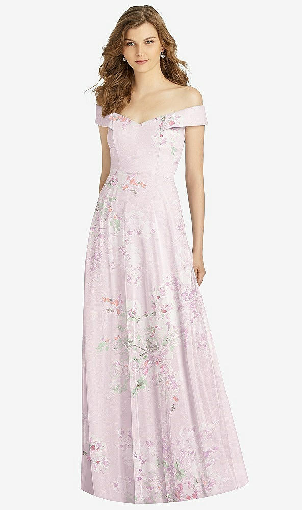 Front View - Watercolor Print Bella Bridesmaid Dress BB123