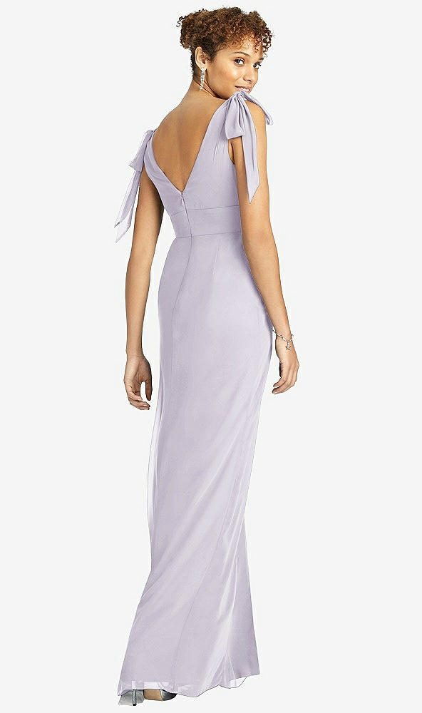 Back View - Moondance Bow-Shoulder Sleeveless Deep V-Back Mermaid Dress