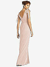 Rear View Thumbnail - Cameo Bow-Shoulder Sleeveless Deep V-Back Mermaid Dress