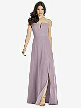 Front View Thumbnail - Lilac Dusk Strapless Notch Chiffon Maxi Dress