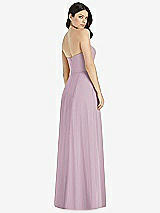 Rear View Thumbnail - Suede Rose Strapless Notch Chiffon Maxi Dress