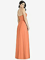 Rear View Thumbnail - Sweet Melon Strapless Notch Chiffon Maxi Dress