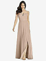 Front View Thumbnail - Topaz Strapless Notch Chiffon Maxi Dress