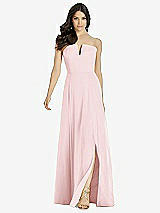 Front View Thumbnail - Ballet Pink Strapless Notch Chiffon Maxi Dress