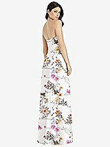 Rear View Thumbnail - Butterfly Botanica Ivory Strapless Notch Chiffon Maxi Dress