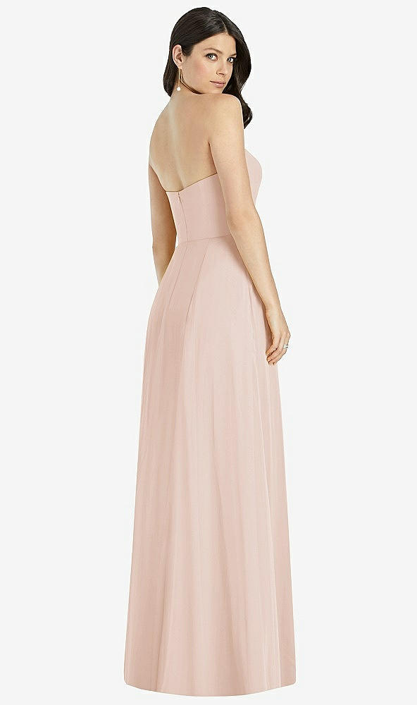 Back View - Cameo Strapless Notch Chiffon Maxi Dress