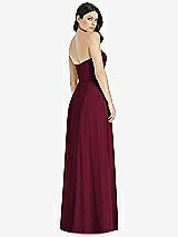 Rear View Thumbnail - Cabernet Strapless Notch Chiffon Maxi Dress